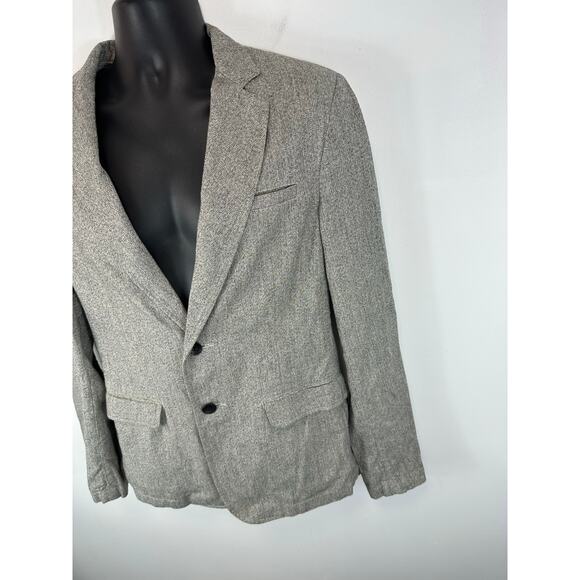 Rag & Bone Blazer Cotton Linen Blend Grey Heather Size 38 Preppy Office Designer - Picture 11 of 13
